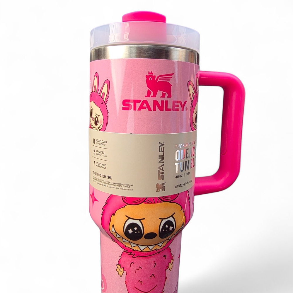 Labubu Stanley 40oz Tumbler with Straw Topper Rare Popular Limited